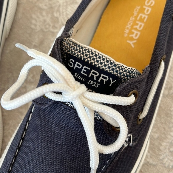 Brand New Sperry Top-Sider Hook & Loop Navy Nautical Boat Shoes Lace Up Loafers - Picture 14 of 16